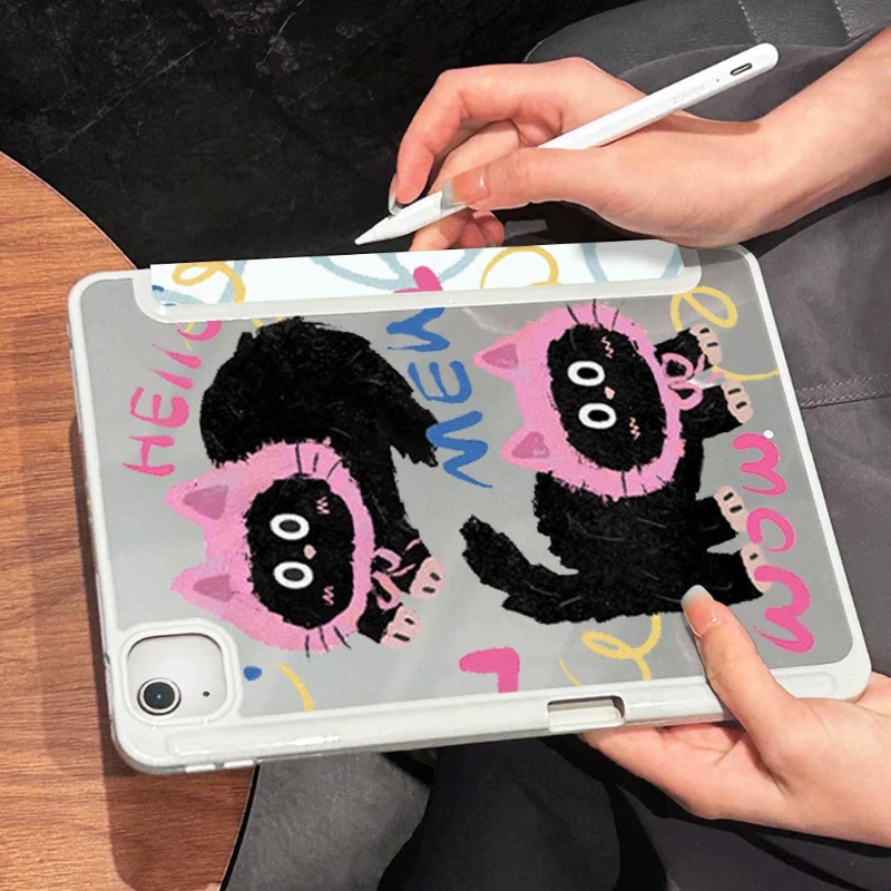 Smart PU Case for IPad 10.2 Case 7/8/9th Generation Air 4/5 10.9  Ipad Mini 6th Generation 2021 9.7 5th 6th Gen Kitten Print