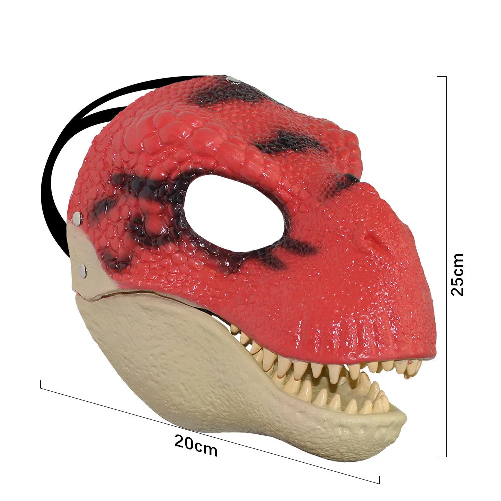 Dino-Maske mit Beweglichem Kiefer Pelzige Dinosaurier-Maske mit Offenem Mund Latex Horror Dinosaurier-Kopfbedeckung Halloween-Party-Kostüm-Maske – Detail 2
