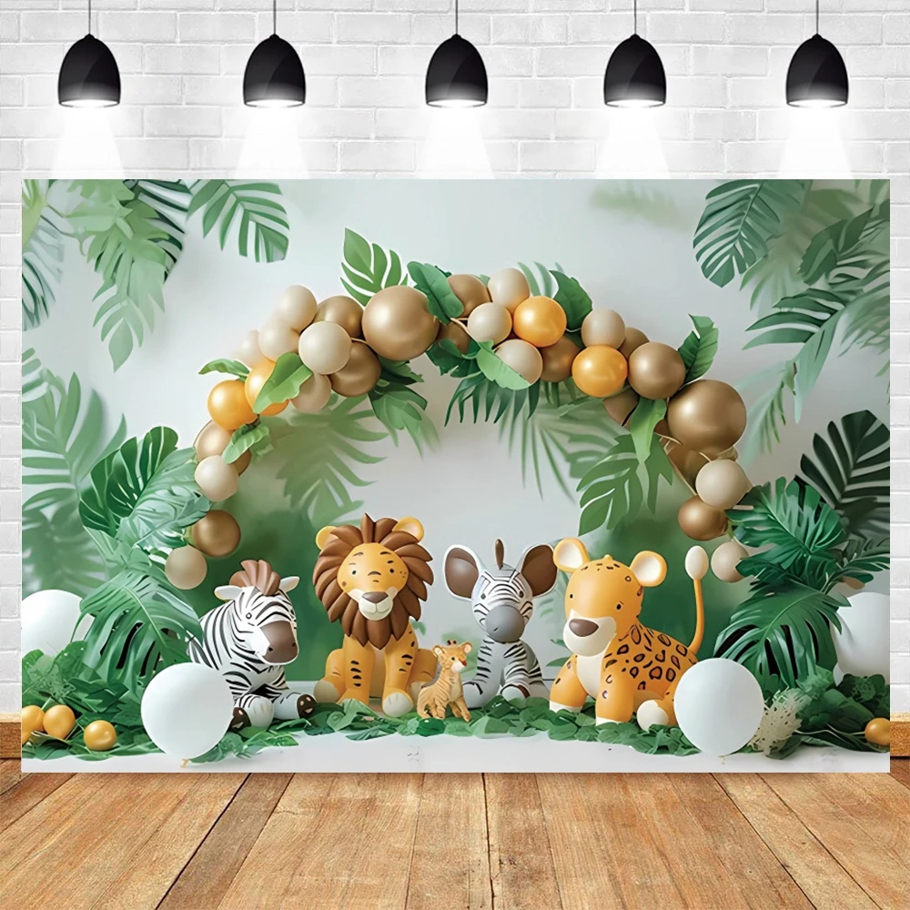 Jungle Safari Farm Animals Party Backdrop for Photography Newborn Baby 1st Birthday Decor Kids Portrait Background Photo Studio