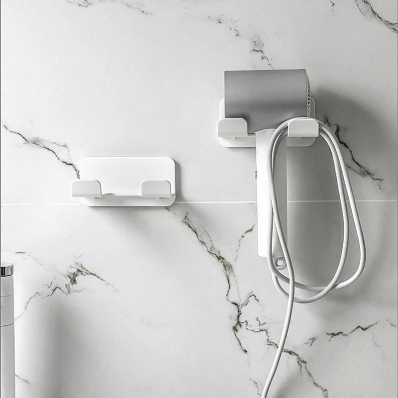Hair Dryer Stand Holder Wall Mounted, ABS Punch Free Blow Dryer Holder Rack, Organizer For Hair Dryer, White ,Black