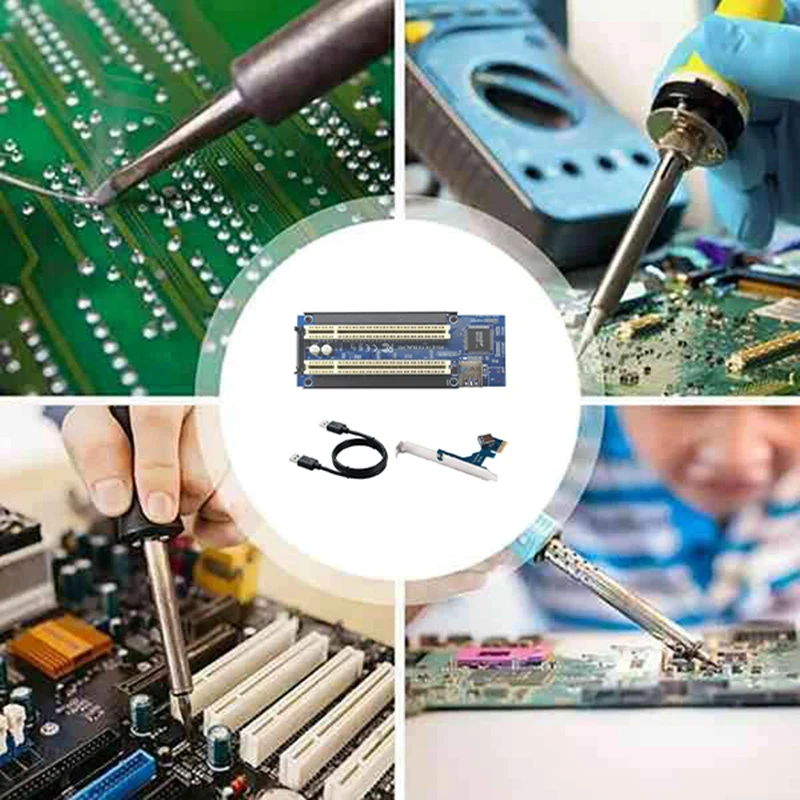 1 Set PCI-E To Dual PCI Expansion Card Adapter ASM1083 Support Capture Card Golden Tax Card