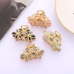 Temperament girl flower hair clip back head day sweet grab clip