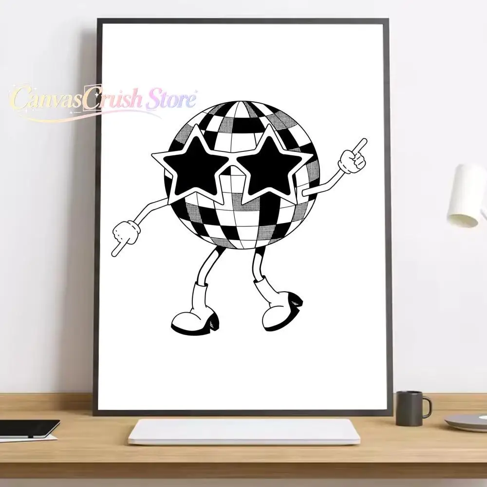 Kitchen Disco Dance Painting Calligraphy HD Canvas Poster Living Room Bedroom Bar Aesthetic Decoration 2026