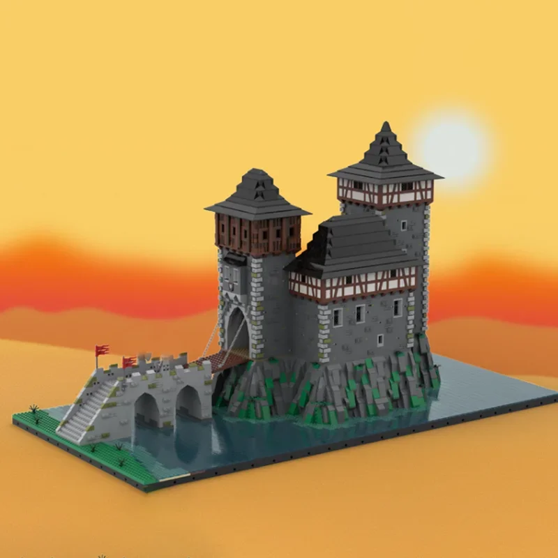 Medieval Model Moc Building Blocks Modular Wolfpack Tower Model Technology Brick Assembly Construction DIY Toys Holiday Gifts