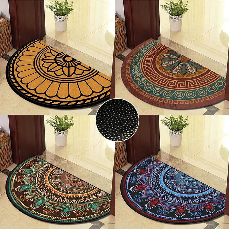 

Semi-circular Door Rug Toilet absorbent foot pad Anti-slip Entry Mat Outdoor Garden Decorative Carpets Luxury Welcome Door Mats