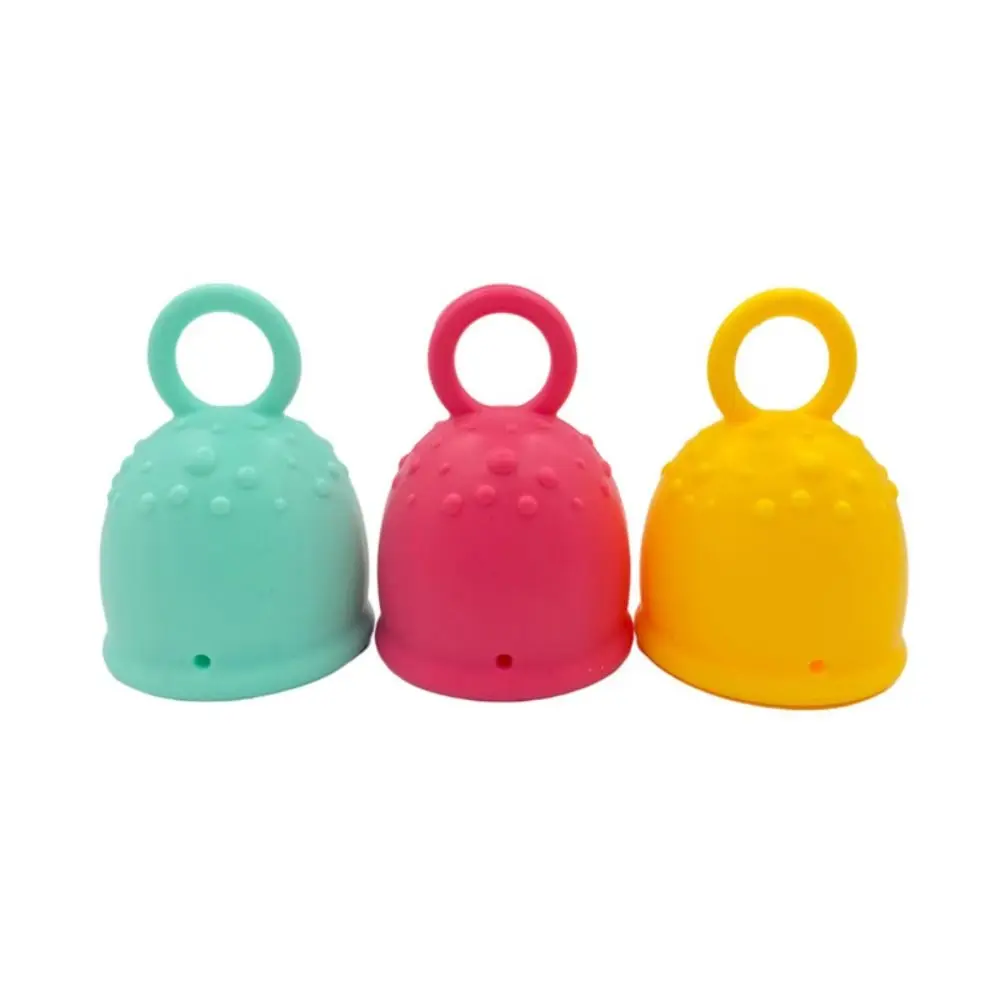 Leak-proof Silicone Menstrual Cup Non-Slip Reusable Silicone Monthly Cup Pull Ring Handle Soft Vaginal Menstrual Collector