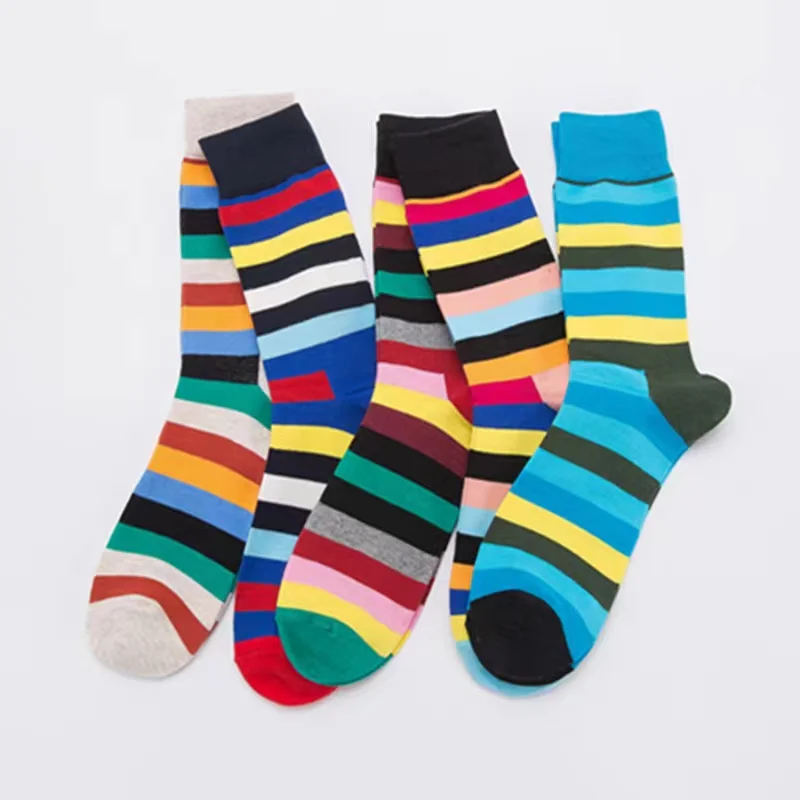 Chaussettes mi-tube en coton pour hommes, chaussettes jacquard, humidité, toutes saisons