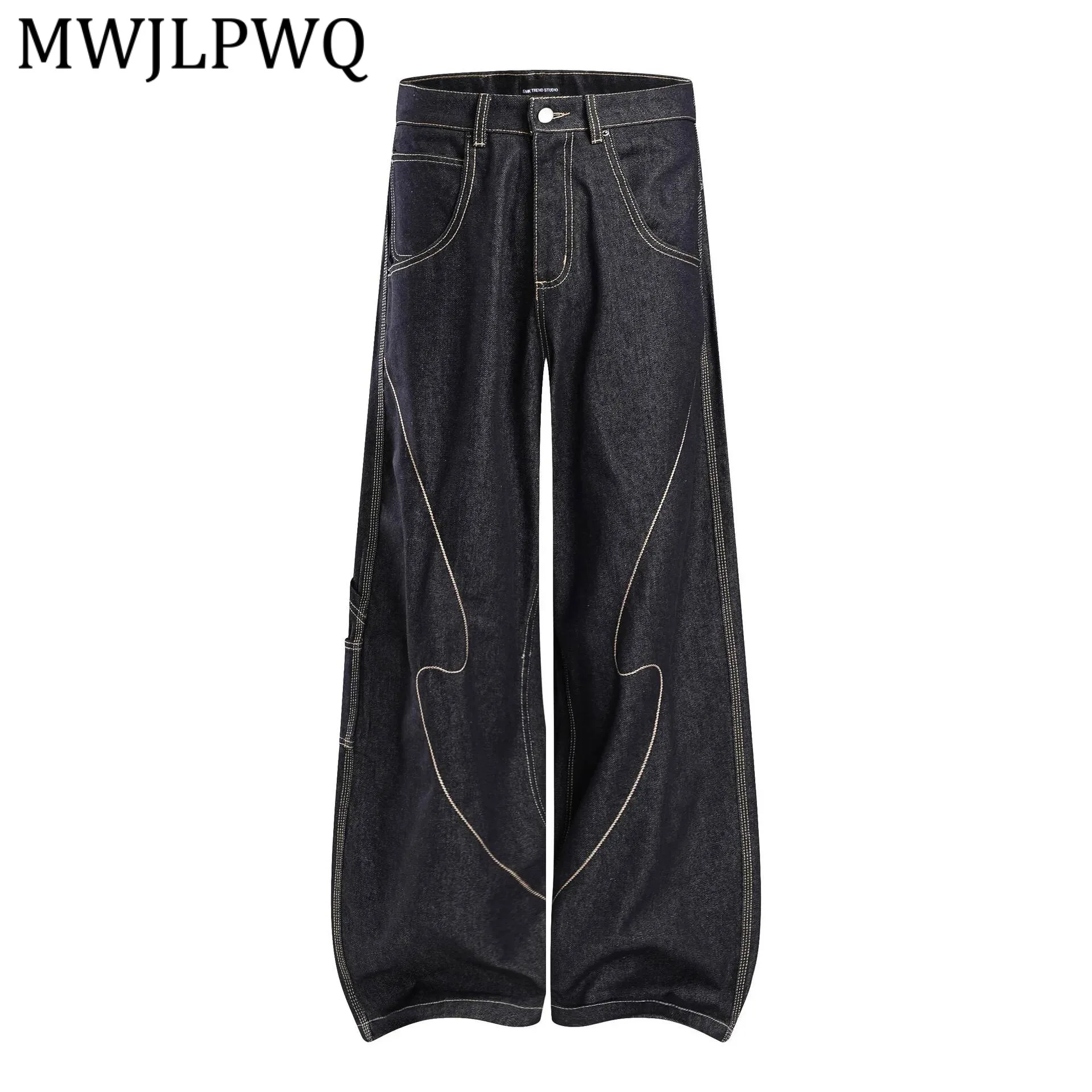 

Джинсы MWJLPWQ в американском ретро-стиле, мужские, с эффектом потертости, прямые, длинные, из денима, в стиле Cleanfit, 2026, новинка, тренд, 21928