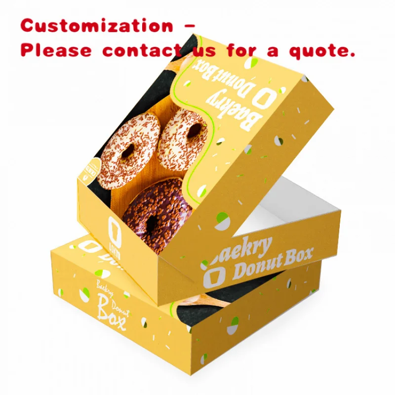 custom.LOKYO Customized One Dozen Donut Boxes Bakery Cookie Dessert Packaging with Matt Lamination Food Folder Type