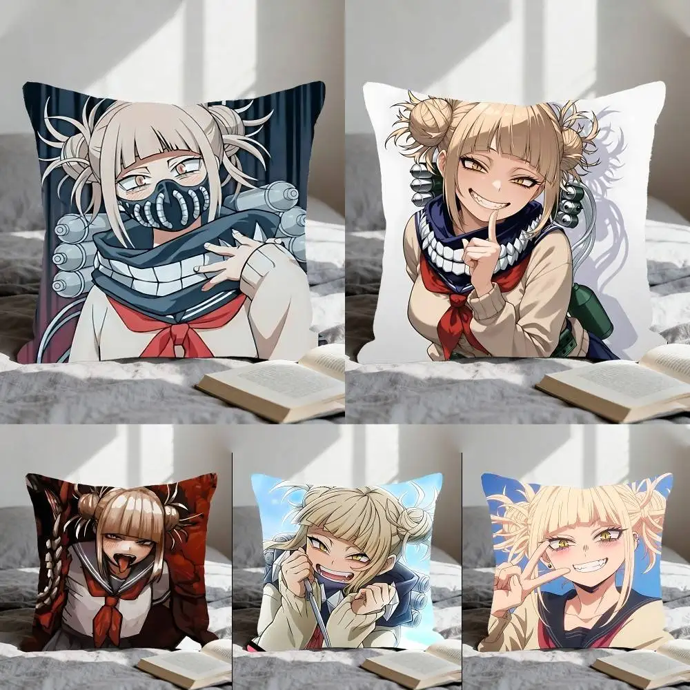 My H-Hero A-AcademiaS H-Himiko Toga Pillow Case Throw Nordic Vintage Style Cushion Covers Home Living Room Sofa Couch Seat Decor