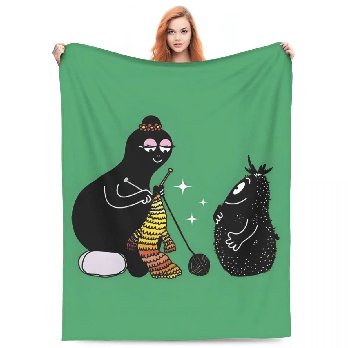 Custom Sofa Fleece Funny Cartoon Barbapapa Wallpaper Throw Blanket Warm Flannel Blankets for Bedding Car Sofa Bedspreads
