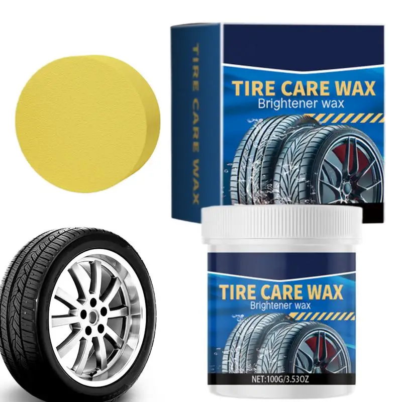 

Polish Tire Paste 100g Polish Tire Deep Cleaning Coating Paste Driving Safety Tyre Stain Remover Long Lasting Paste With Sponge