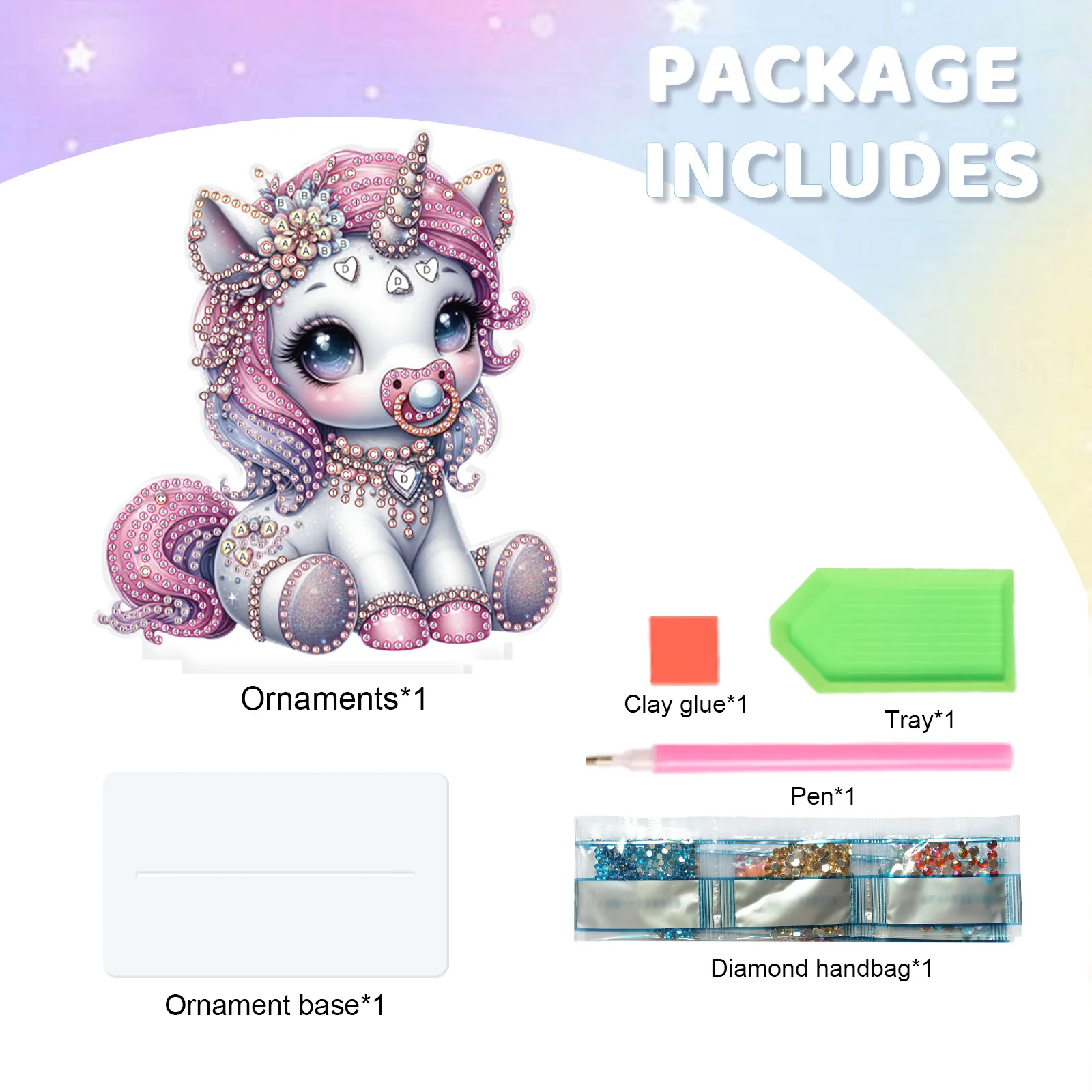 Diamond Art Painting Desktop Ornament Kits for Adults,Cute Horse Special Shape Diamond Art Tabletop Decor for Home Office Gift