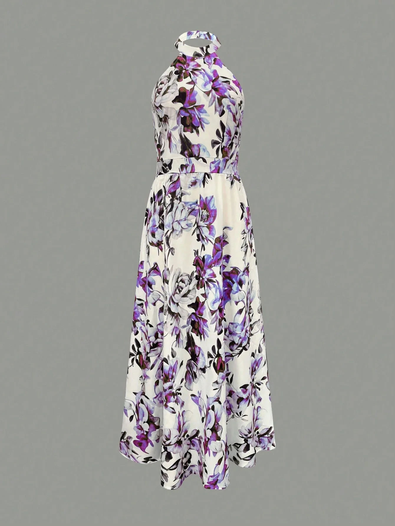 

Женское макси-платье с цветочным принтом, с открытой спиной и завязками на шее, для летнего отдыха и вечеринок