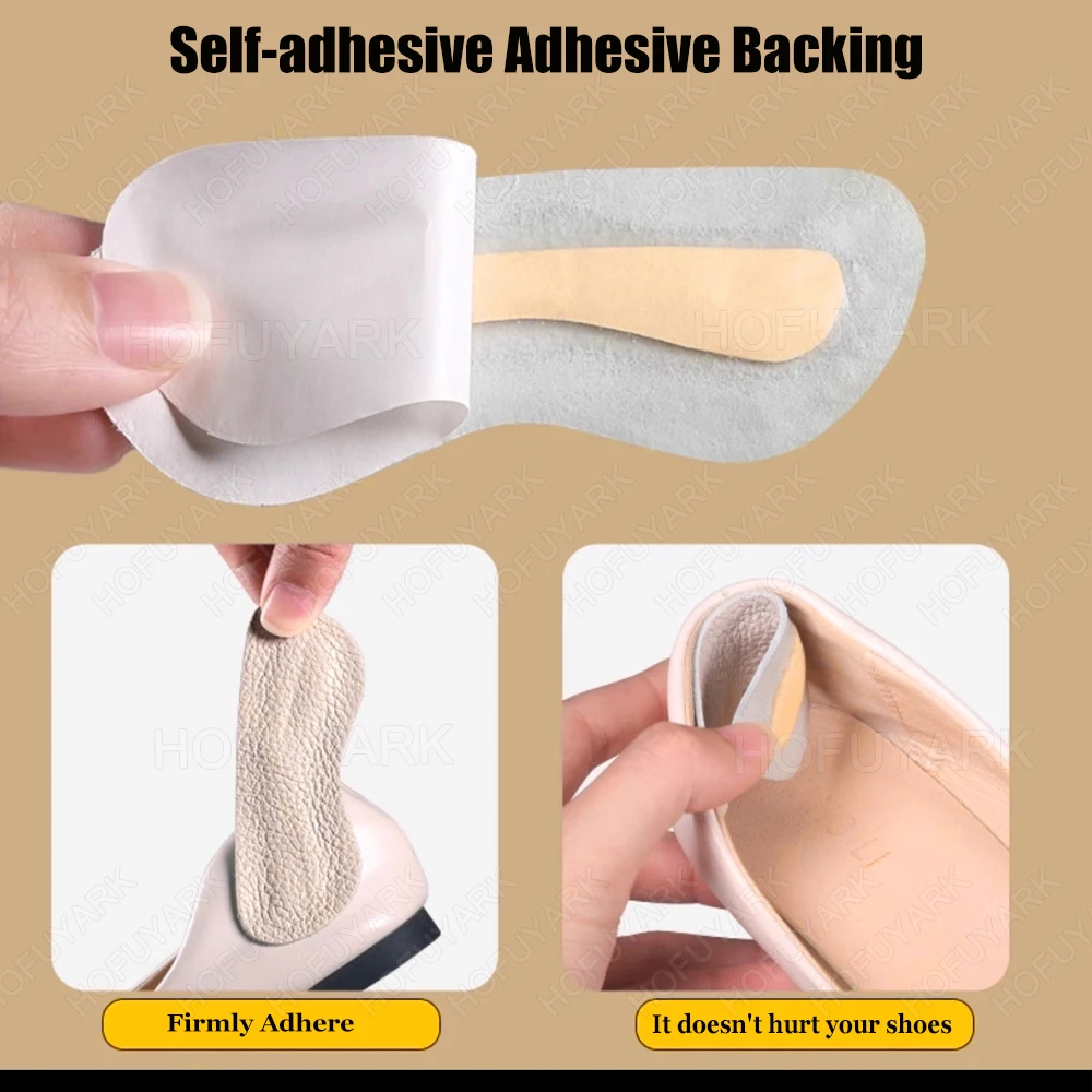 6Pcs Self Adhesive Leather Heel Grips for Woman Shoes too Big Anti-wear Foot Pads Anti-Slip Pain Relief Heel Protectors Stickers