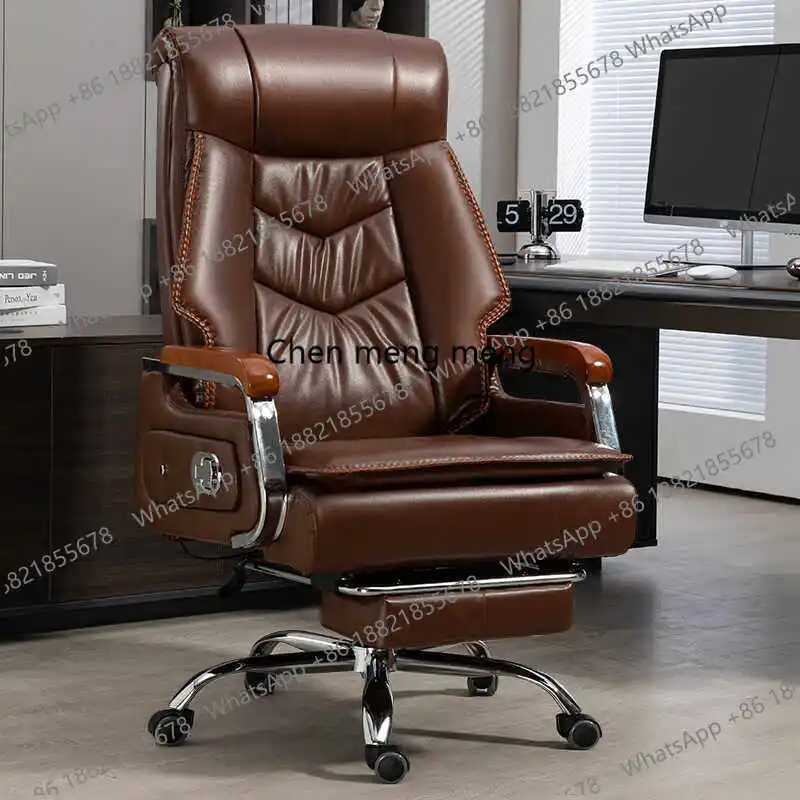 

Кожаное офисное кресло руководителя с функцией раскладывания, массажное, вращающееся, из воловьей кожи, для длительного сидения, для дома и работы за компьютером.