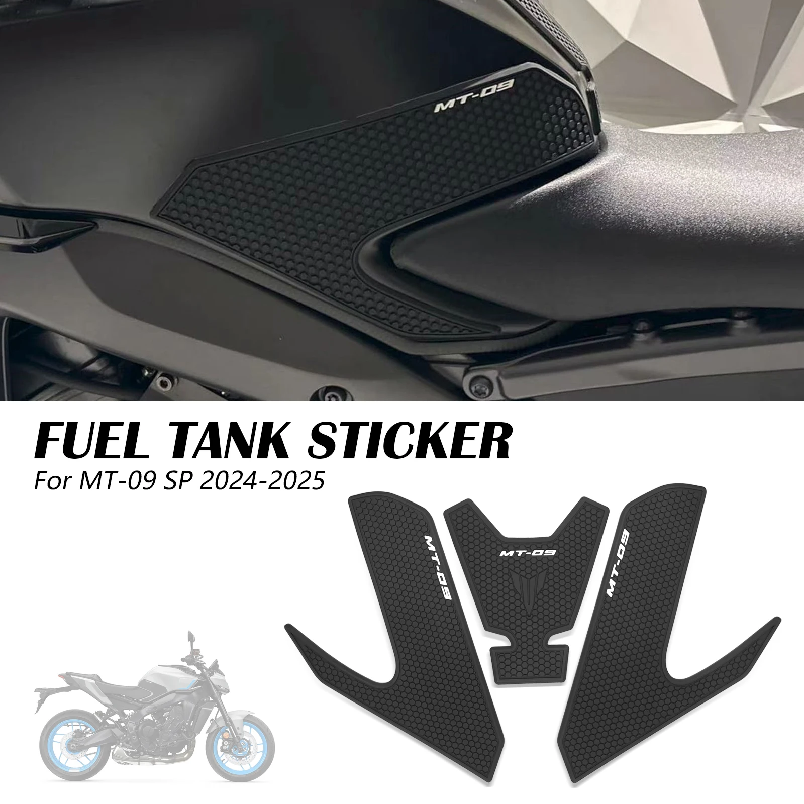 

Anti slip Tank Pad Sticker Gas Knee Grip Traction Side Pad Fuel Tank Pad Sticker Protection For MT-09 MT09 SP 2024 2025 2026