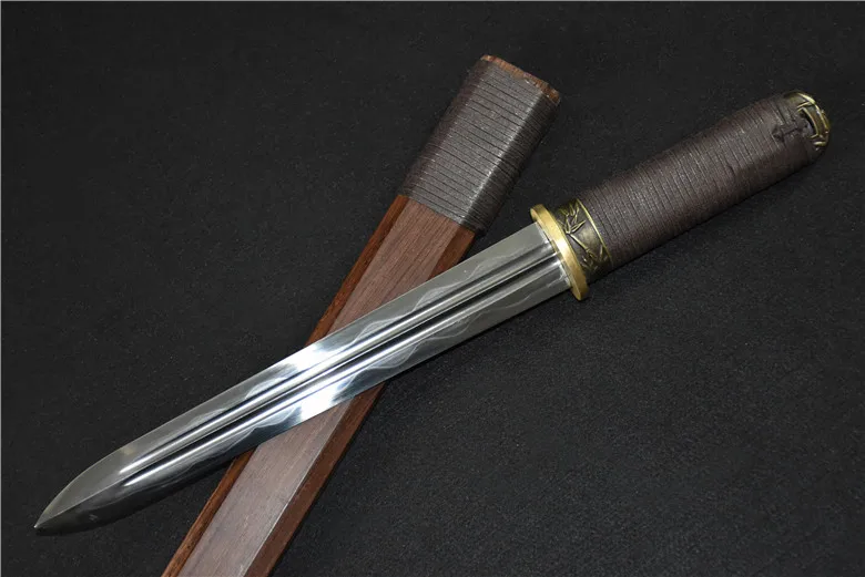 Medieval T10 steel clay burning blade battle ready for Viking sharp weapons grooves wilderness camping real steel katana