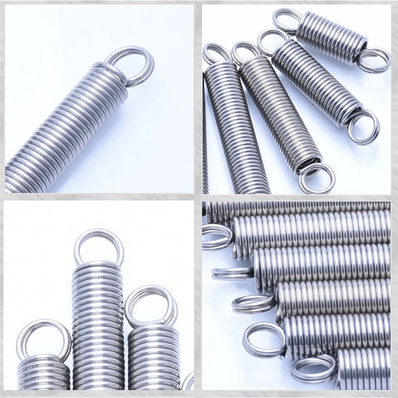 1-2PCS 1mm Wire Dia 304 Stainless Steel O Ring Hook Extension Spring Tension Spring Coil Spring Dual Hook Spring L=20mm-100mm