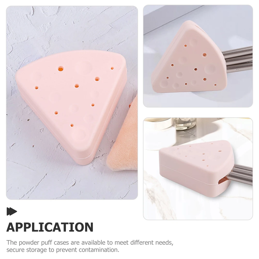 

2Pcs Triangle Makeup Sponge Case Powder Puff Holder Portable Travel Silicone Makeup Sponge Holder Storage Puff