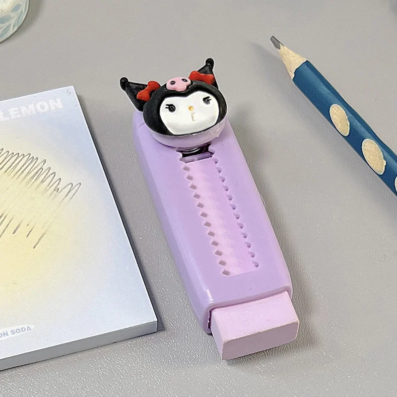 Goma de borrar de Hello Kitty, borrador de dibujos animados Kawaii, Kuromi Cinnamoroll Sanrio, regalo de estudiante, papelería de recompensa, lindo Anime