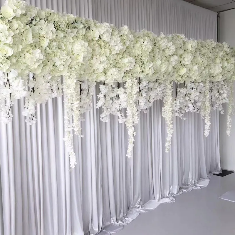 Uplcale Design Artificial Flower Wall White Flores Panel For Wedding Backdrop Centerpieces Arch Decoration 2 Pcs