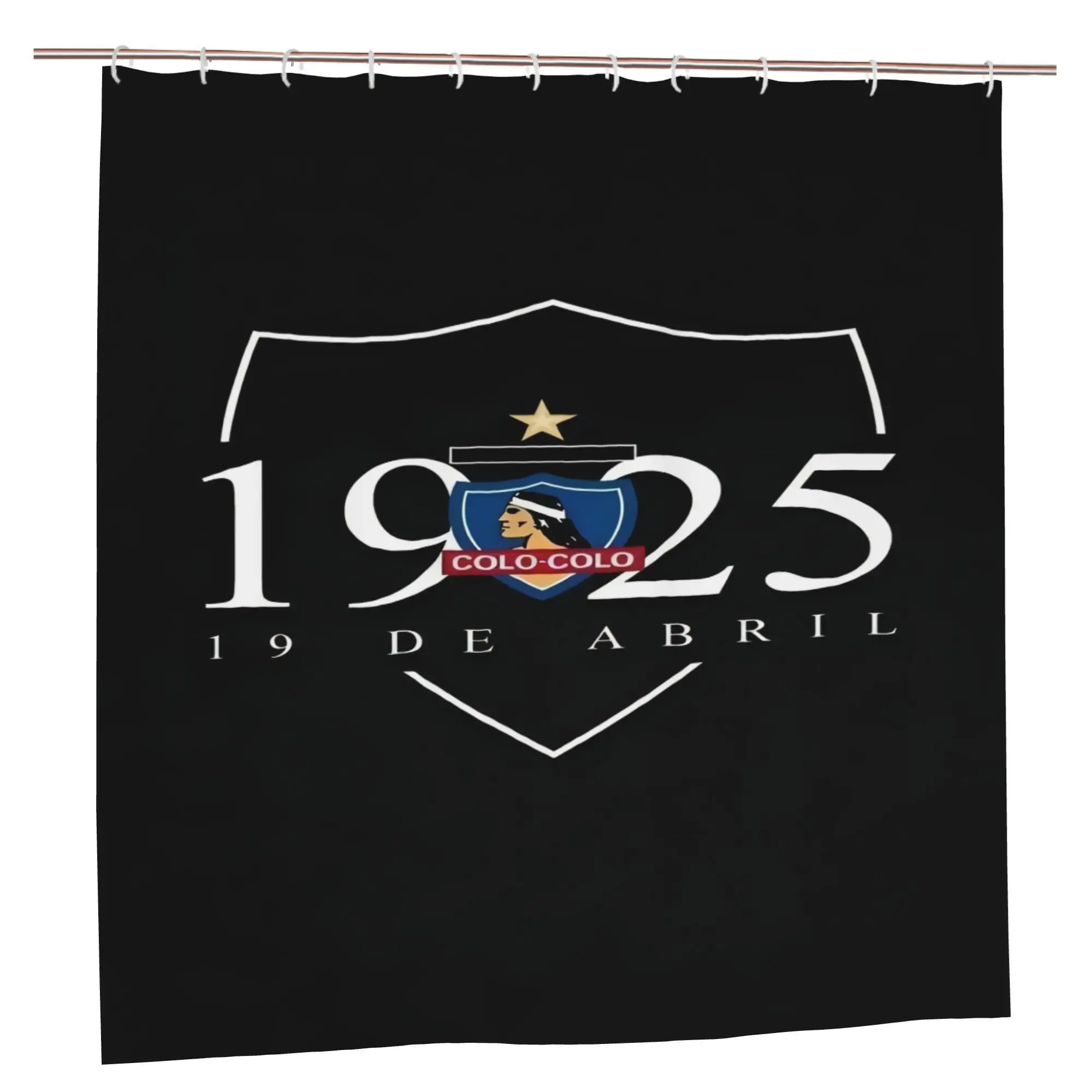 Stylish Colo-Colo Football Club Shower Curtain for a Sports-Themed Bathroom, Featuring the Team's Iconic Logo with Bold White