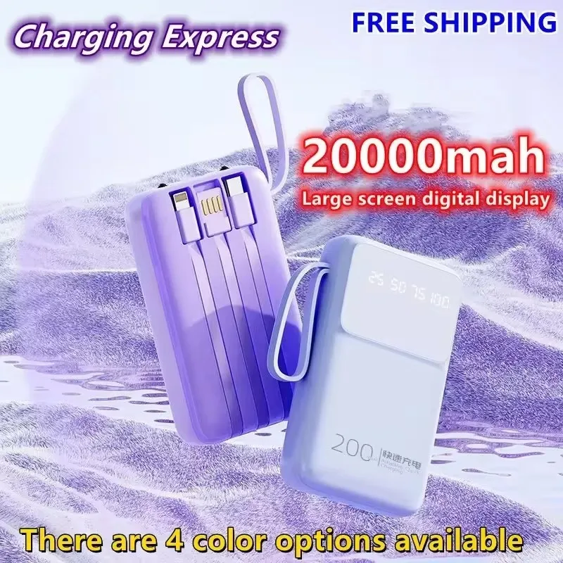 

20000mAh Mini New Wireless Power Bank with Large Capacity Fast Charging, IPhone Type-C Emergency External Battery