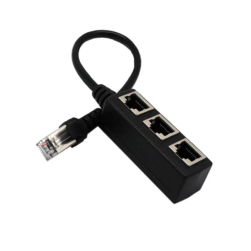 RJ45 Ethernet Cable Splitter Network Adapter,Ethernet Splitter 1 to 3 Cable Suitable Super LAN Ethernet Connector Adapter Cat 6