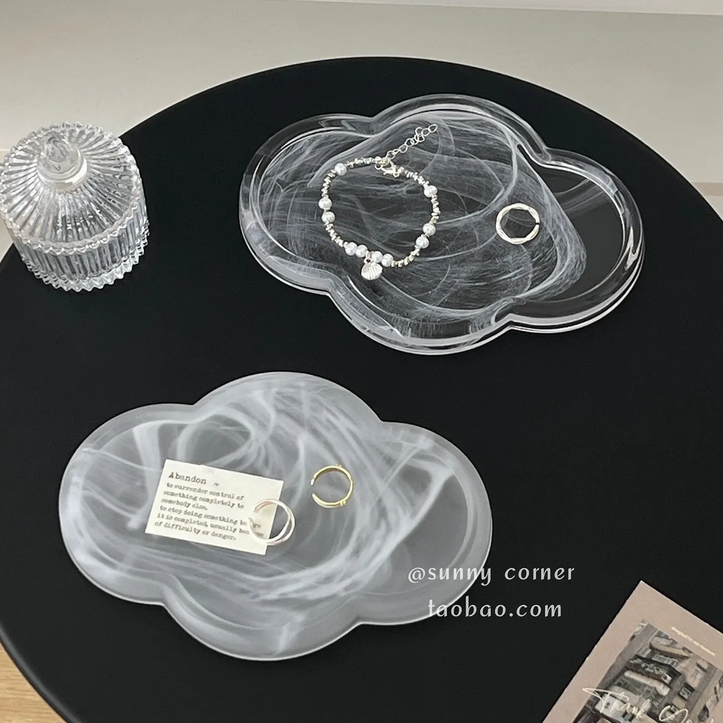 

Frosted Clear Glass Storage Tray For Household Desk Perfume Organizer Dish Jewelry Display Plate For Cosmetics Daily Decor