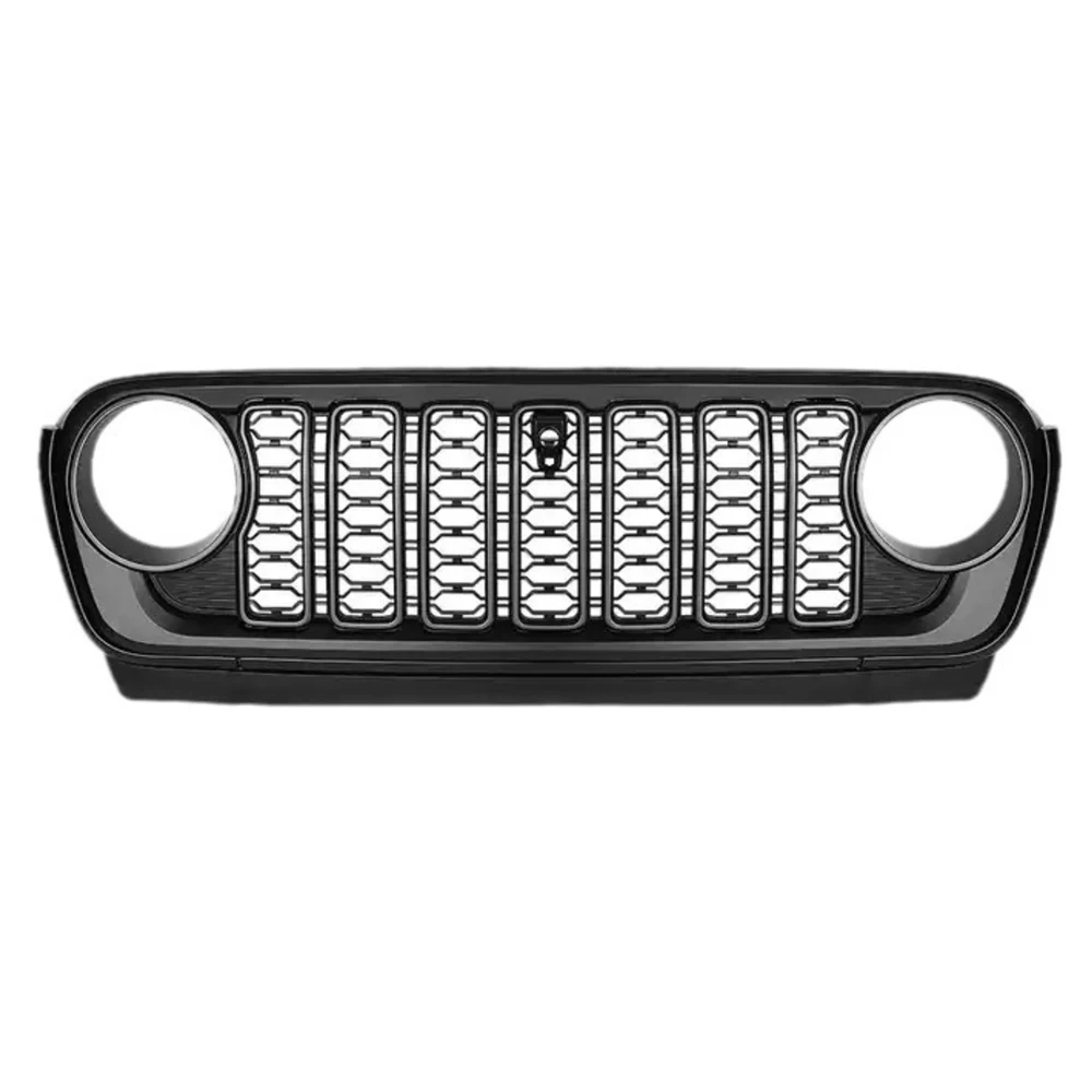 New ABS Front Grill Mesh Grille For Jeep Wrangler JL 2018-2023 Upgraded 2024 JL Off Road Car Parts