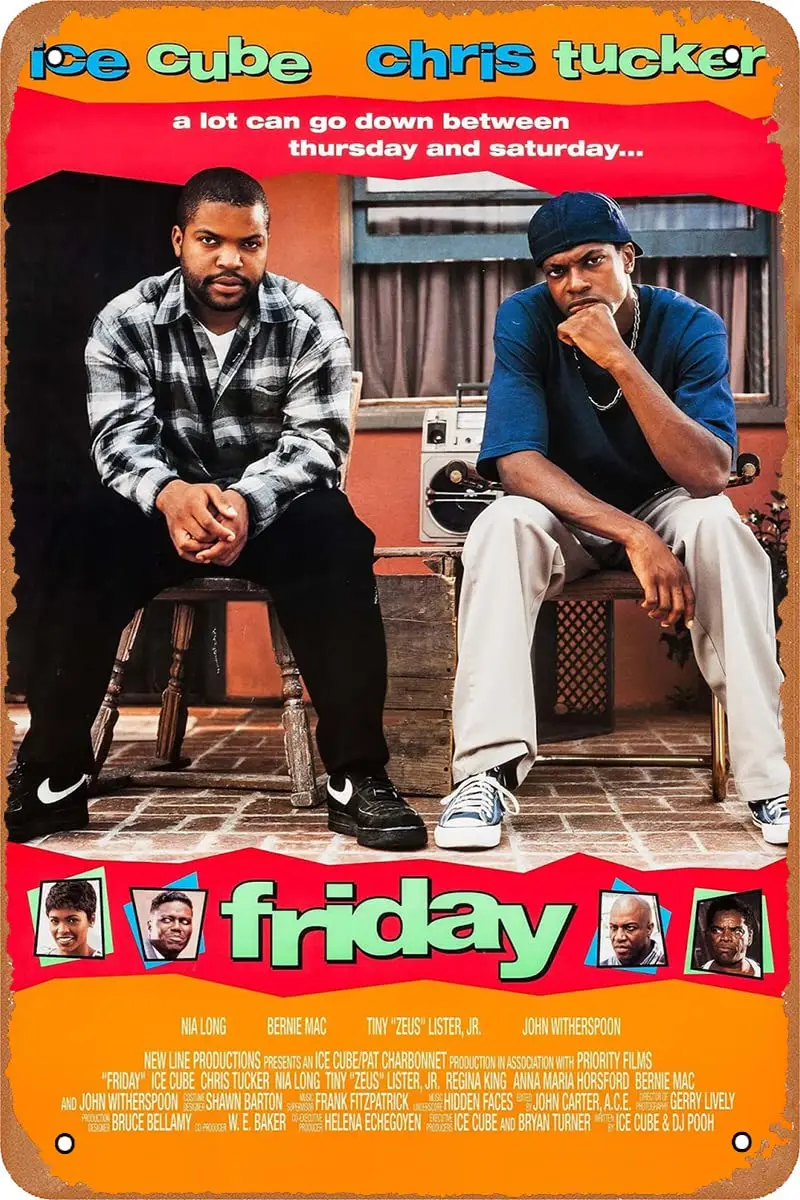 QIAN&XII Friday Movie Poster Retro Metal Sign Vintage Tin Sign for Cafe Bar Man Cave Office Garage Home Wall Decor 12 X 8 i sign