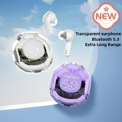 Auriculares inalámbricos Bluetooth T8 TWS, auriculares ENC transparentes con pantalla Digital LED, auriculares con sonido estéreo para trabajo deportivo