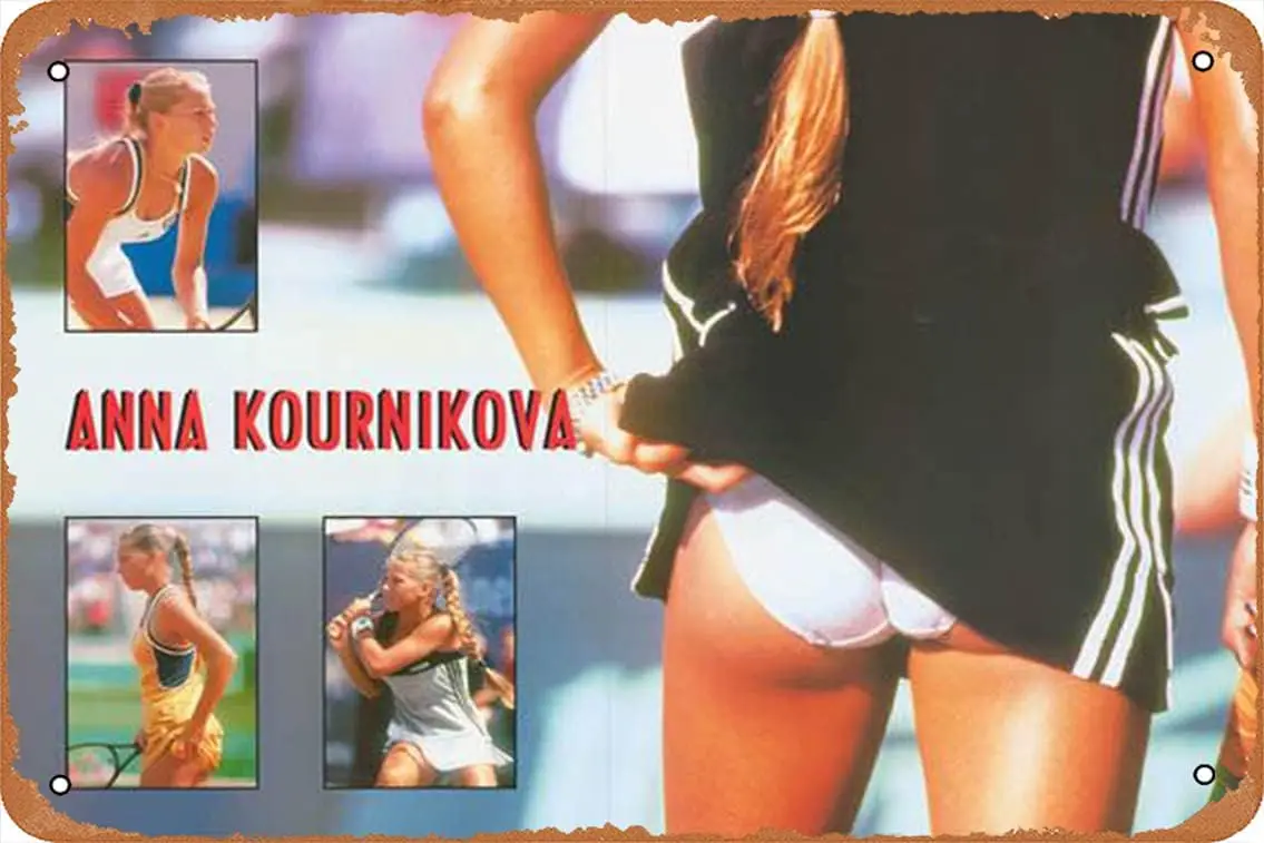 muecddoa Sports Metal Posters Anna Kournikova Tennis Pin-Up Tin Metal Sign 8