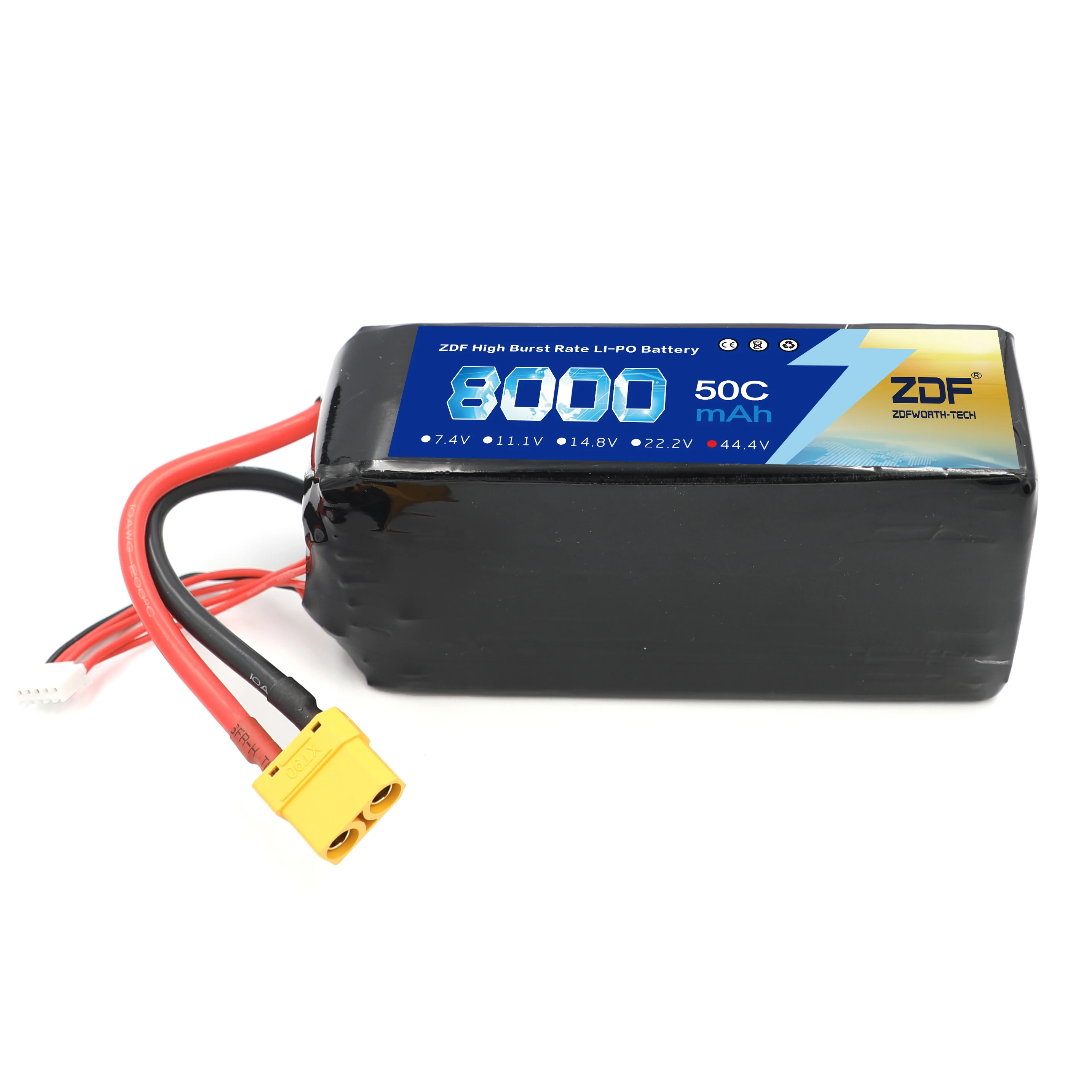 ZDF 8000mAh 44.4V 12S LiPO Battery Burst 50C for EFT G06 6L Agricultural Spray Drone Frame High Capacity Drone Battery