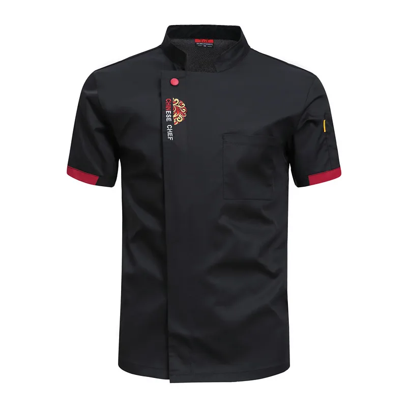 White Chef Shirt Work Clothes Chef Jackets Men Restaurant Cafeteria Cook Clothes Kitchen Uniform Unisex Short Sleeve Bakery