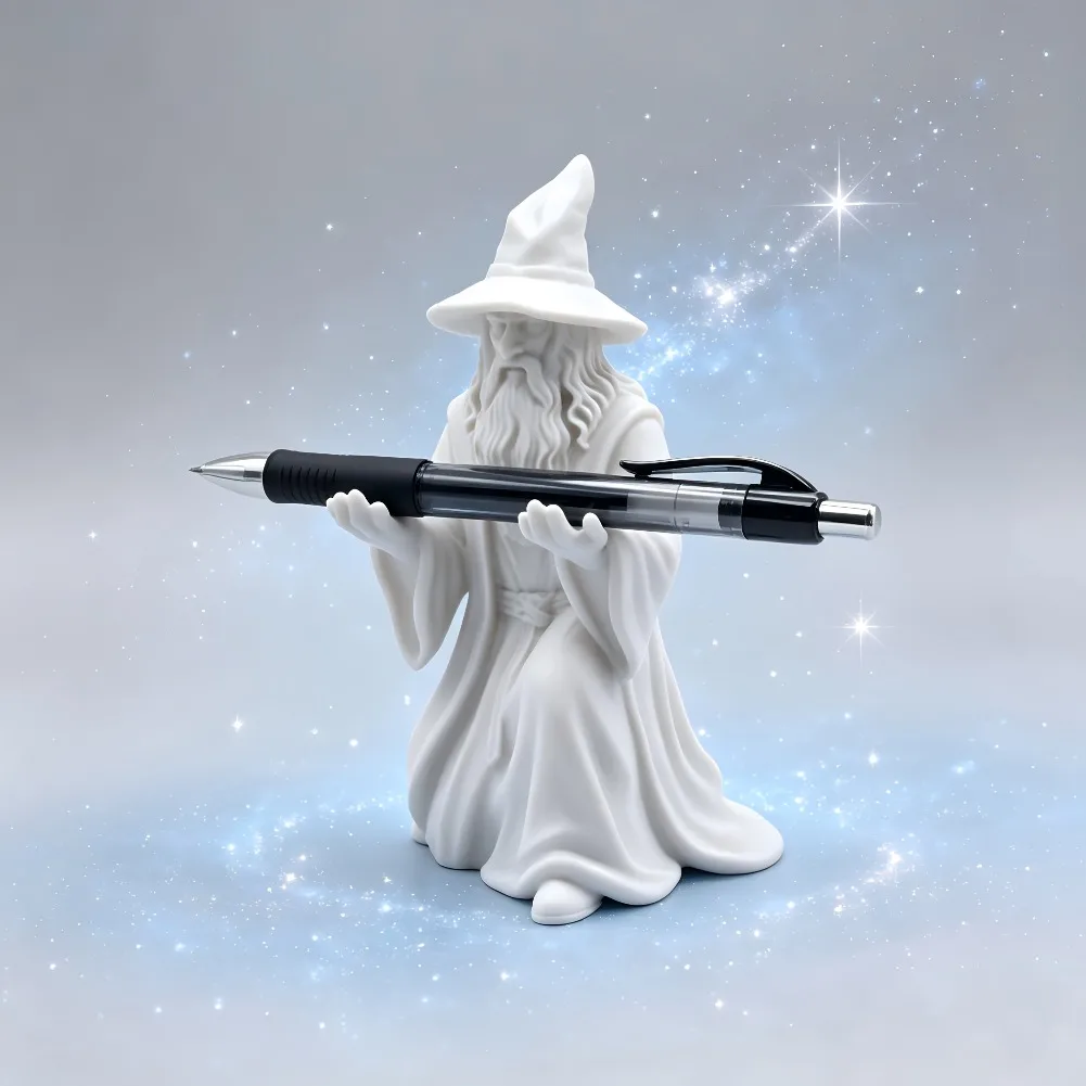 Creative Wizard Pen Holder 3D Printed Magician Pencil Rack Desktop Organizer Stand School Office Stationery Study Decor Gift