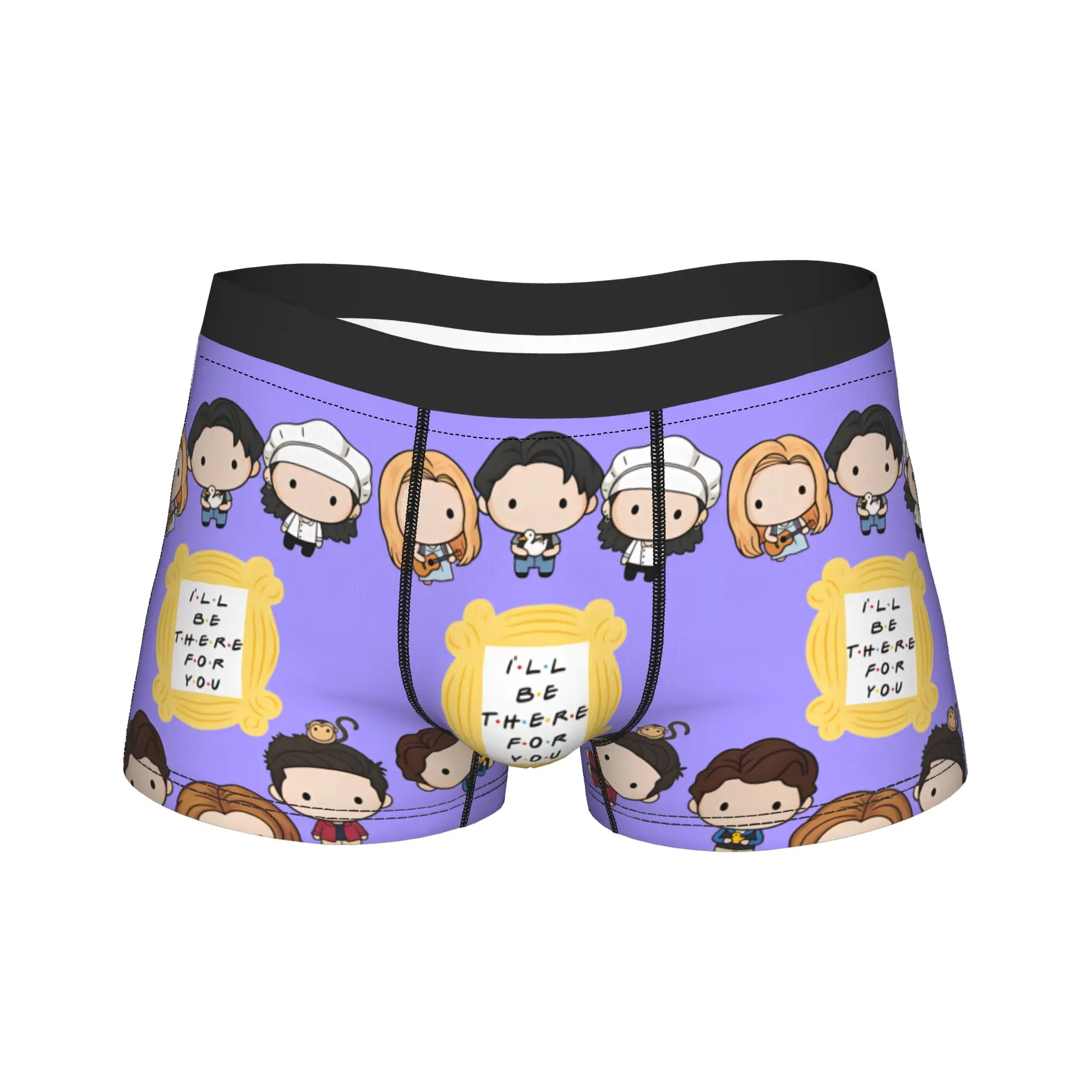 

Friends Q-Character Theme Print Underwear Classic Underpants Printed Boxer Brief For Man Pouch Plus Size Boxer Shorts