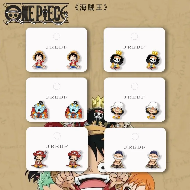 قطعة واحدة لوفي زورو أقراط لطيف الكرتون شخصية الإبداعية موضة غير مثقوب 925 الفضة إبرة أقراط هدية عيد ميلاد #2