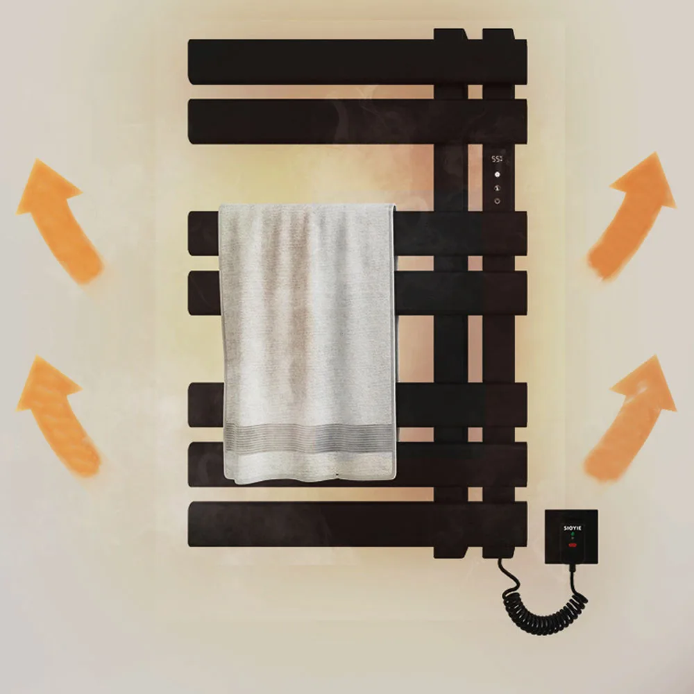 Smart Electric Towel Rack Drying Mites Removal Temperature &Time Control Towel Warmer Bath Equipment Home Heated Towel Rail