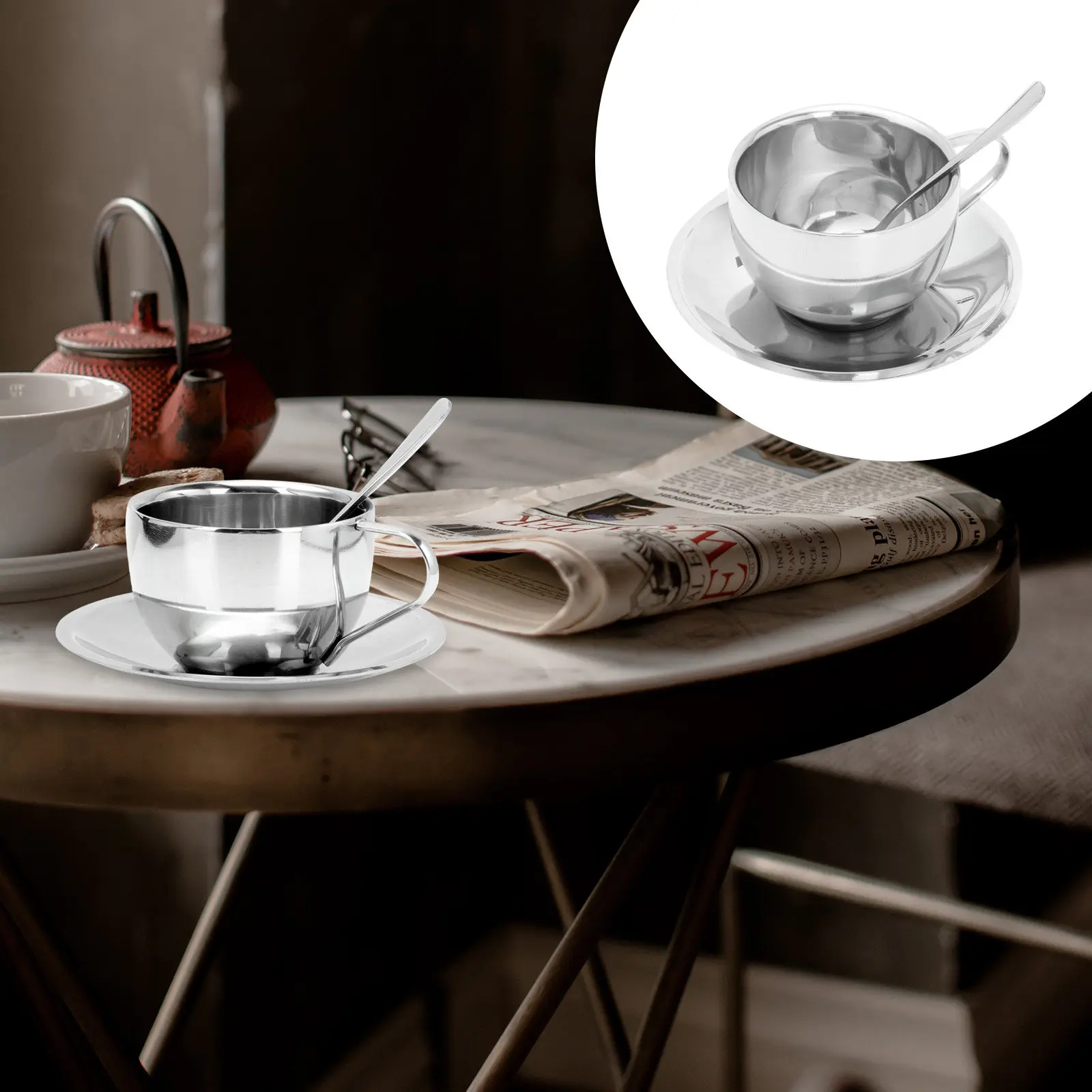 Juego de tazas de café de primera calidad, diseño liso y resistente para café, latte, té, leche, zumo, taza para beber, taza para el hogar, 1 Juego