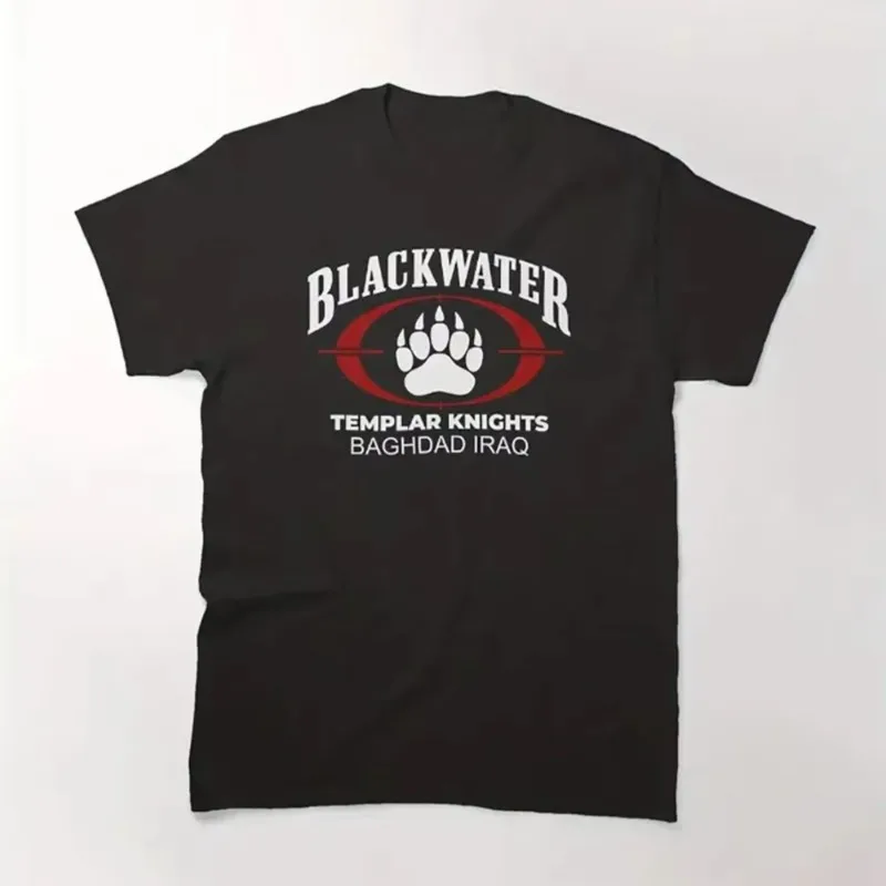 Men's T-shirt Blackwater Knights Temporary Pattern T-shirt Casual Round Neck Short Sleeve Men's and Women's Four Seasons