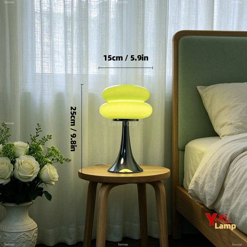 Bauhaus-style decorative table lamp for bedroom minimalist cream bedside lamp vintage premium night light to create cozy atmosph
