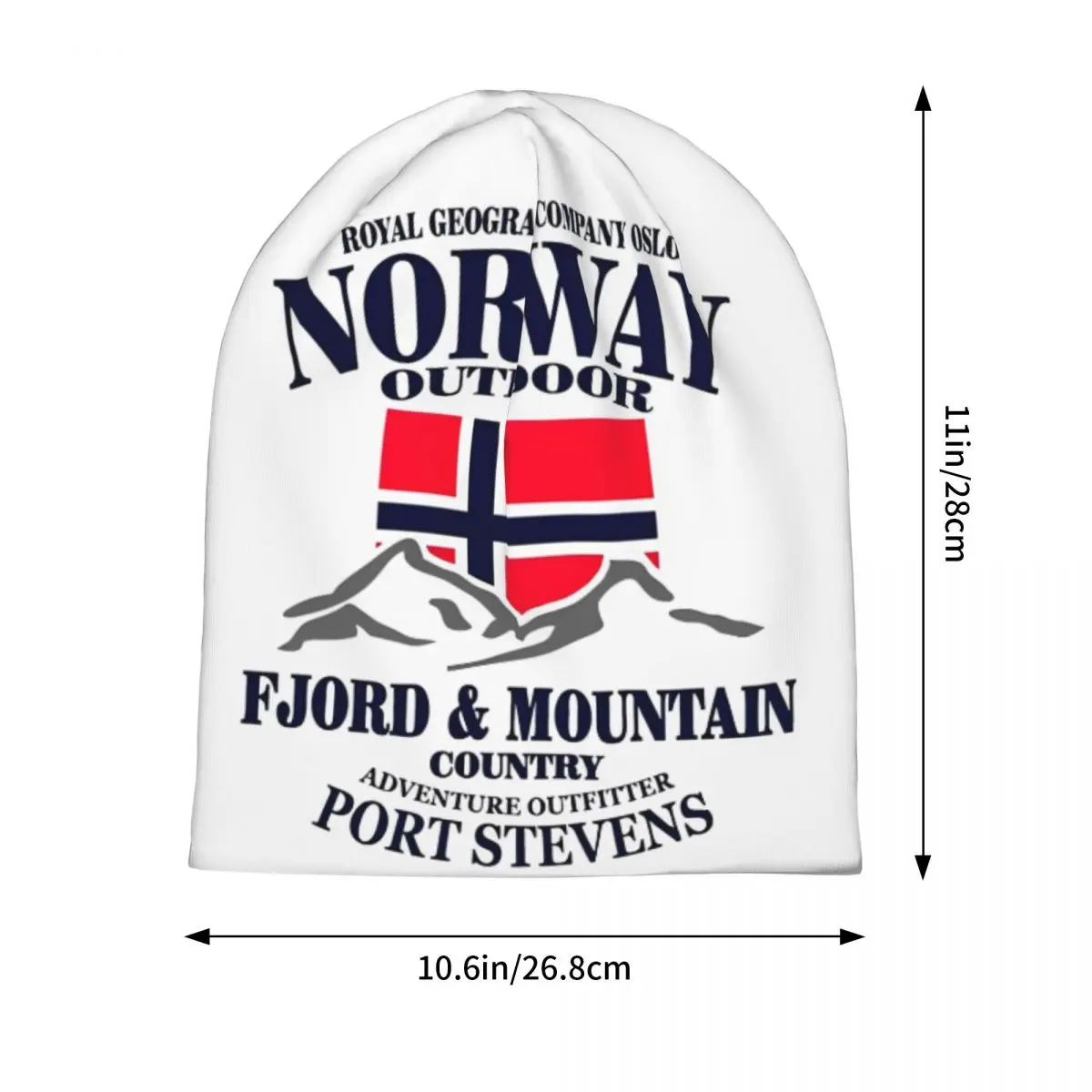 Norway Flag - Fjord & Mountain Beanie Hats Bonnet Hats Adult Unisex Vintage Kpop Knit Hat Spring Graphic Elastic Caps