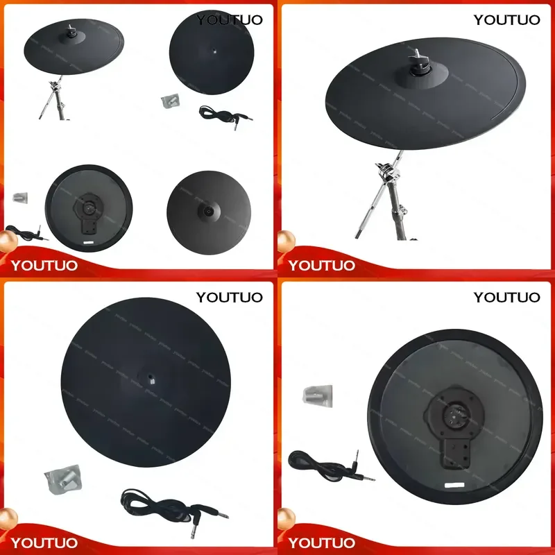 for Roland 15 Inch Dual Zone Crash Cymbal Pad Black with Choke Function No Stand Factory Direct Compatible Electronic Drum