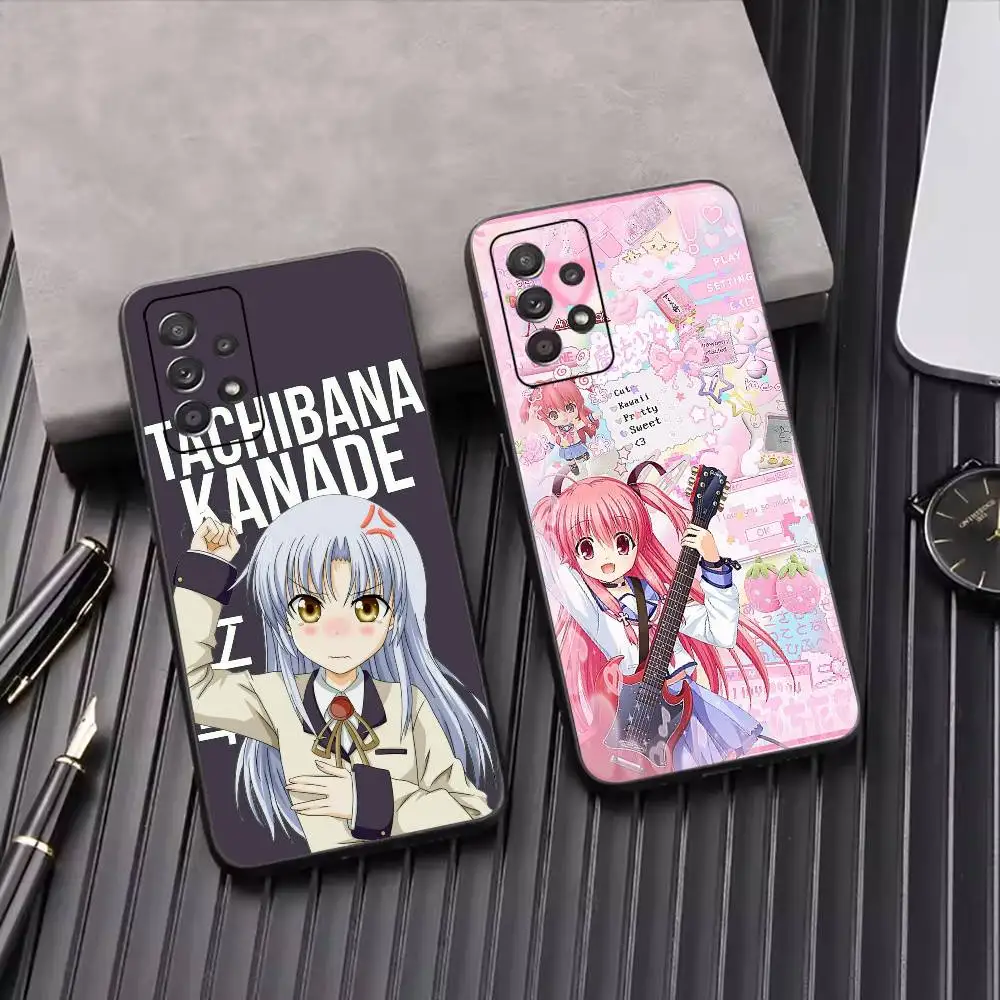 Angel B-Beats Classic Anime Phone Case Black Silicone Soft For Samsung S25,S24,S21,S22,S23,S30,Ultra,S20,Plus,Fe,Lite