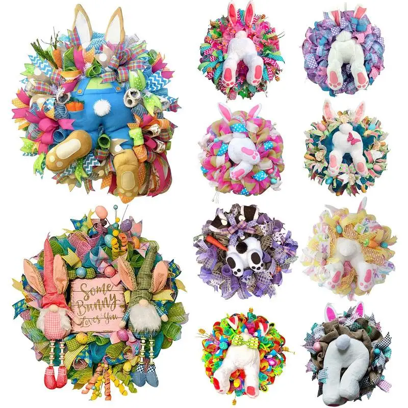 

Easter Bunny Thief Garland Plush Door Garland Decorations Easter Bunny Butt with Ears Pendant Spring Outdoor Indoor Decoration