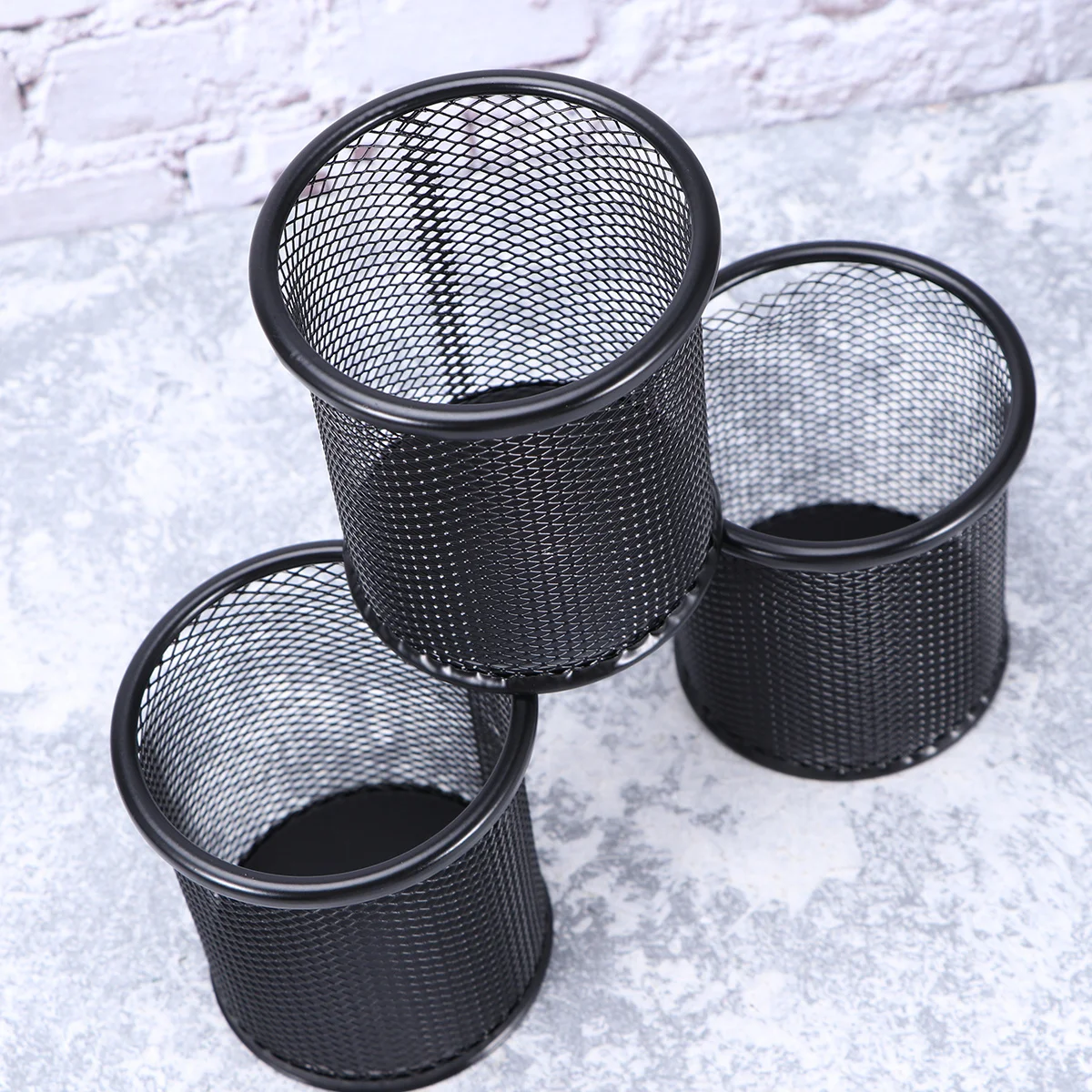 

4Pcs Metal Mesh Desktop Organizer Scratch Resistant Storage Box Paper Clip Holder Push Pin Container for Office School Home