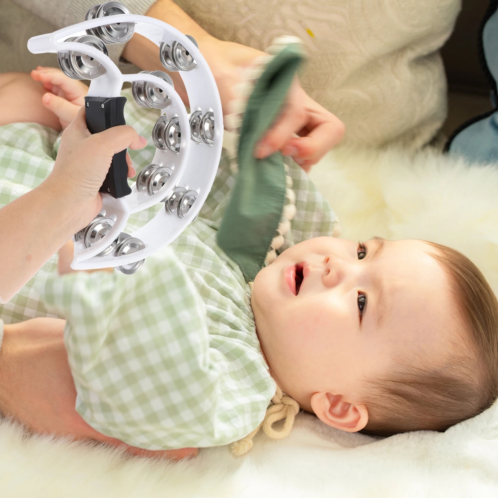 

Double Row Bell Flower Bells Handheld Percussion Instruments Children Metal Handle Handbells School Music Toys Gifts