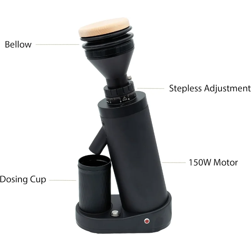 مطحنة القهوة D40+ ذات الجرعة الواحدة (أسود)
